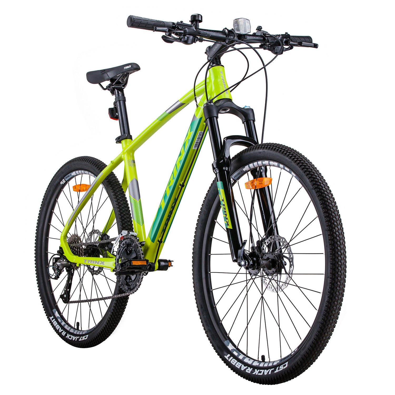Trinx X1 MTB Mountain Bike Shimano Altus M370 27 Speed 17 Inches Frame Yellow/Grey Green