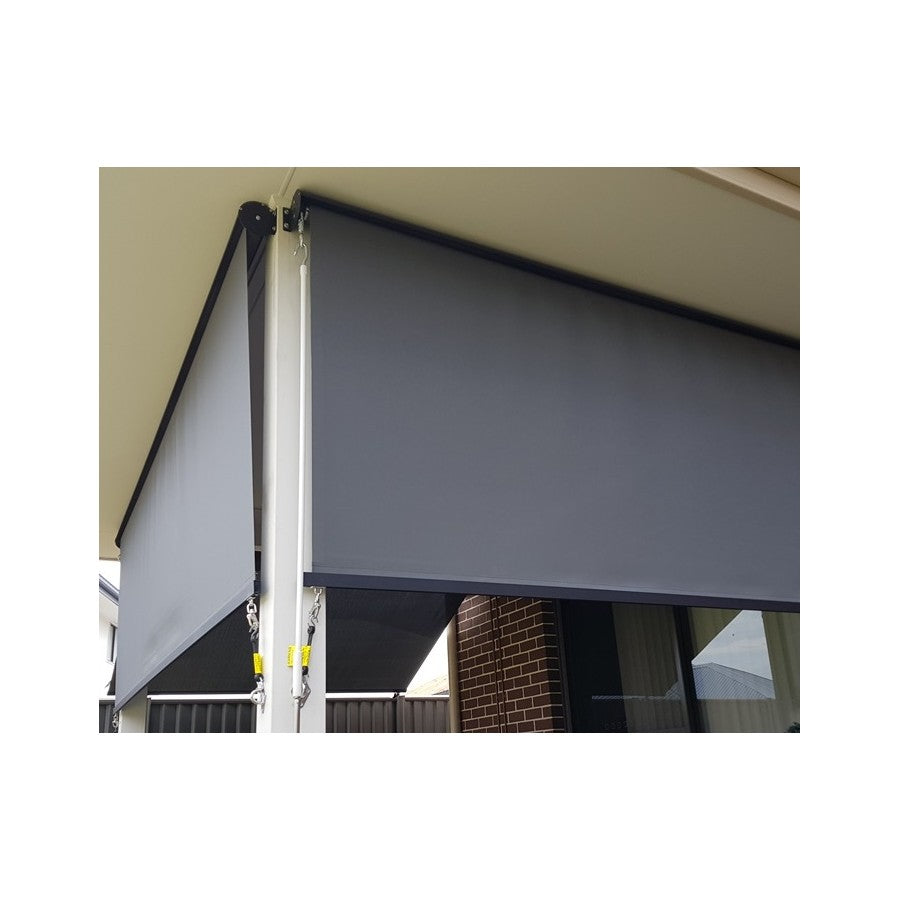 Outdoor Roller Blind Sun Screen Awning With Aluminium Hood 1.8,