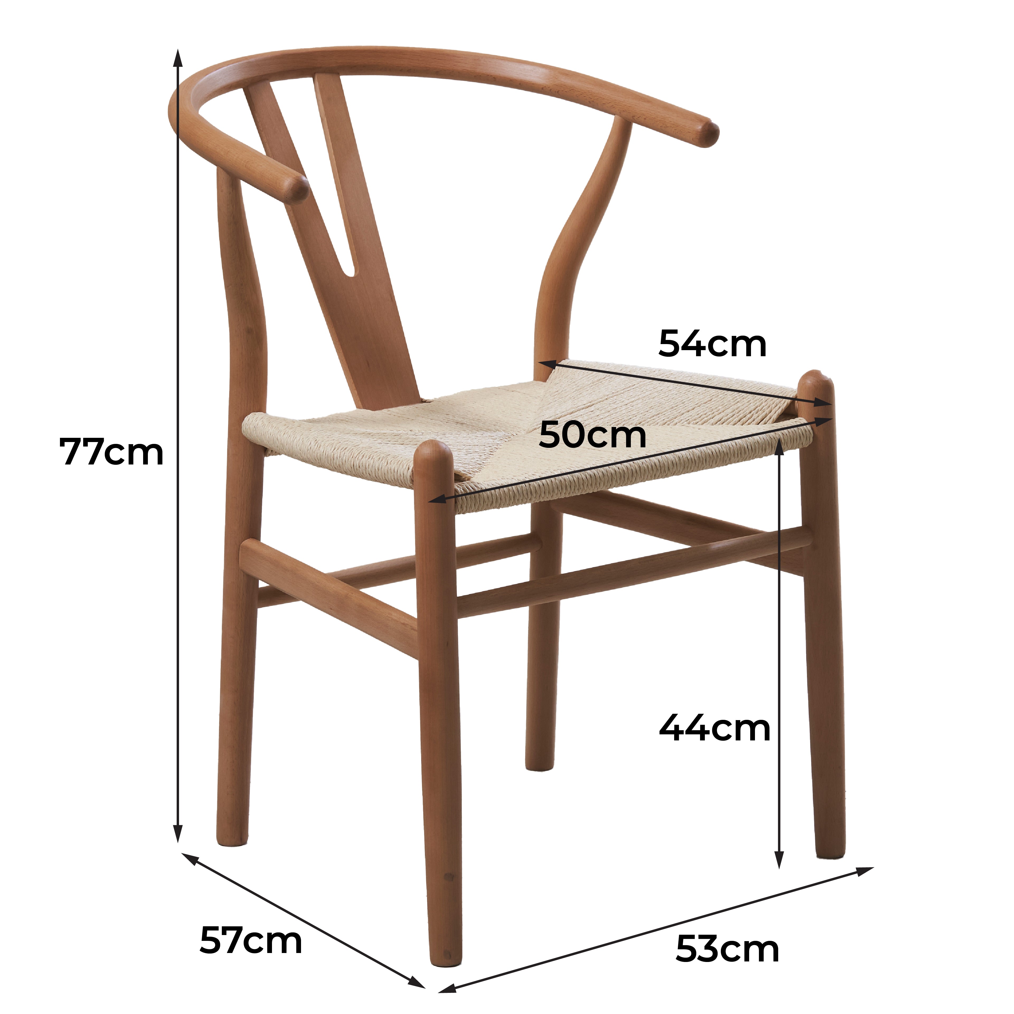 Natural Hans Wegner Replica Wishbone Chairs (Set of 2)