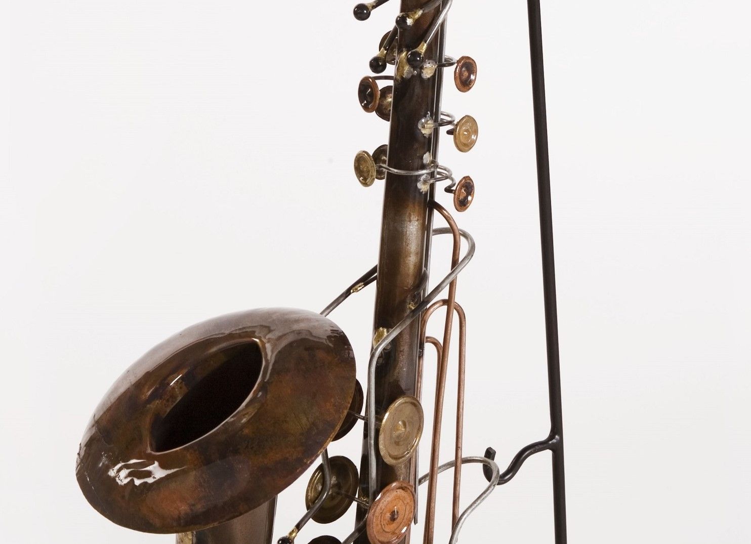 Saxophone Statue Display Ornament for Home Decor in Copper Finish