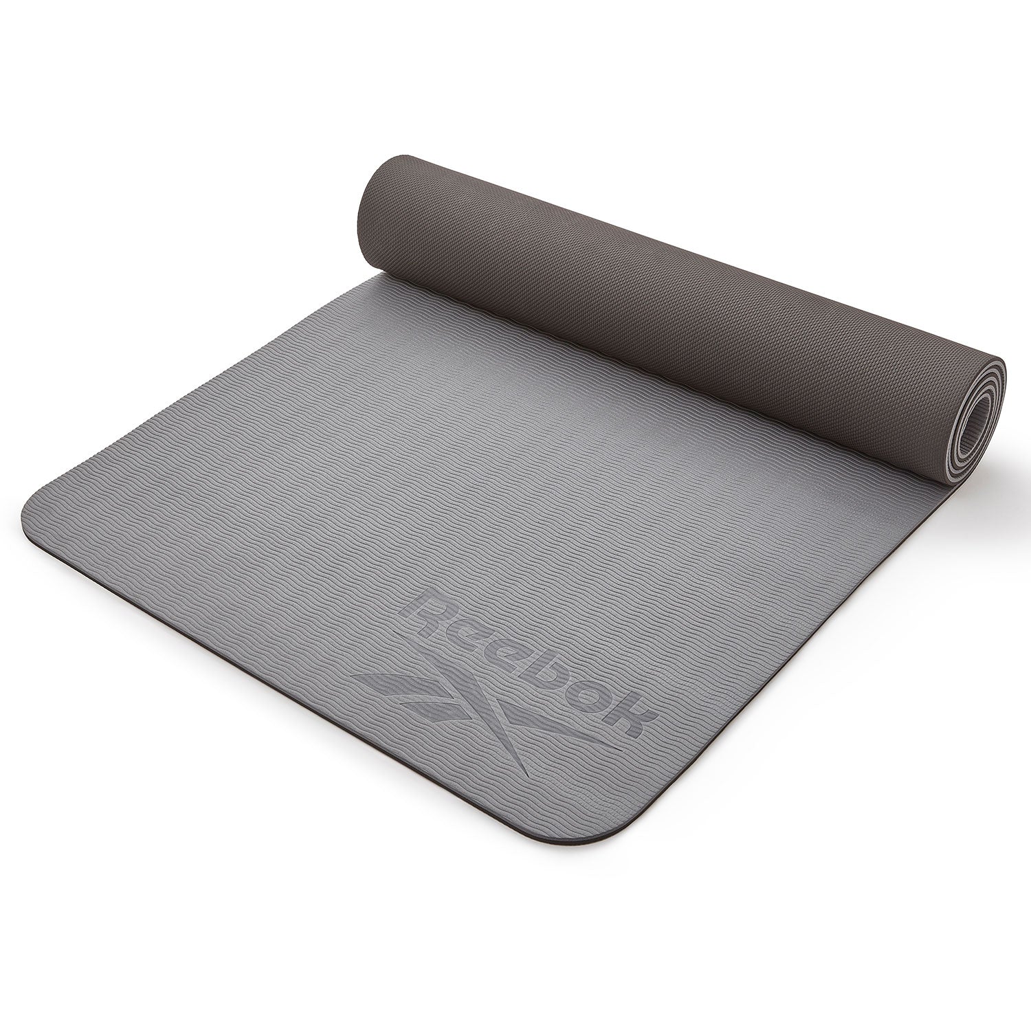 Reebok Double Sided Yoga Mat 1.76m*0.61m*6mm in Black/Grey