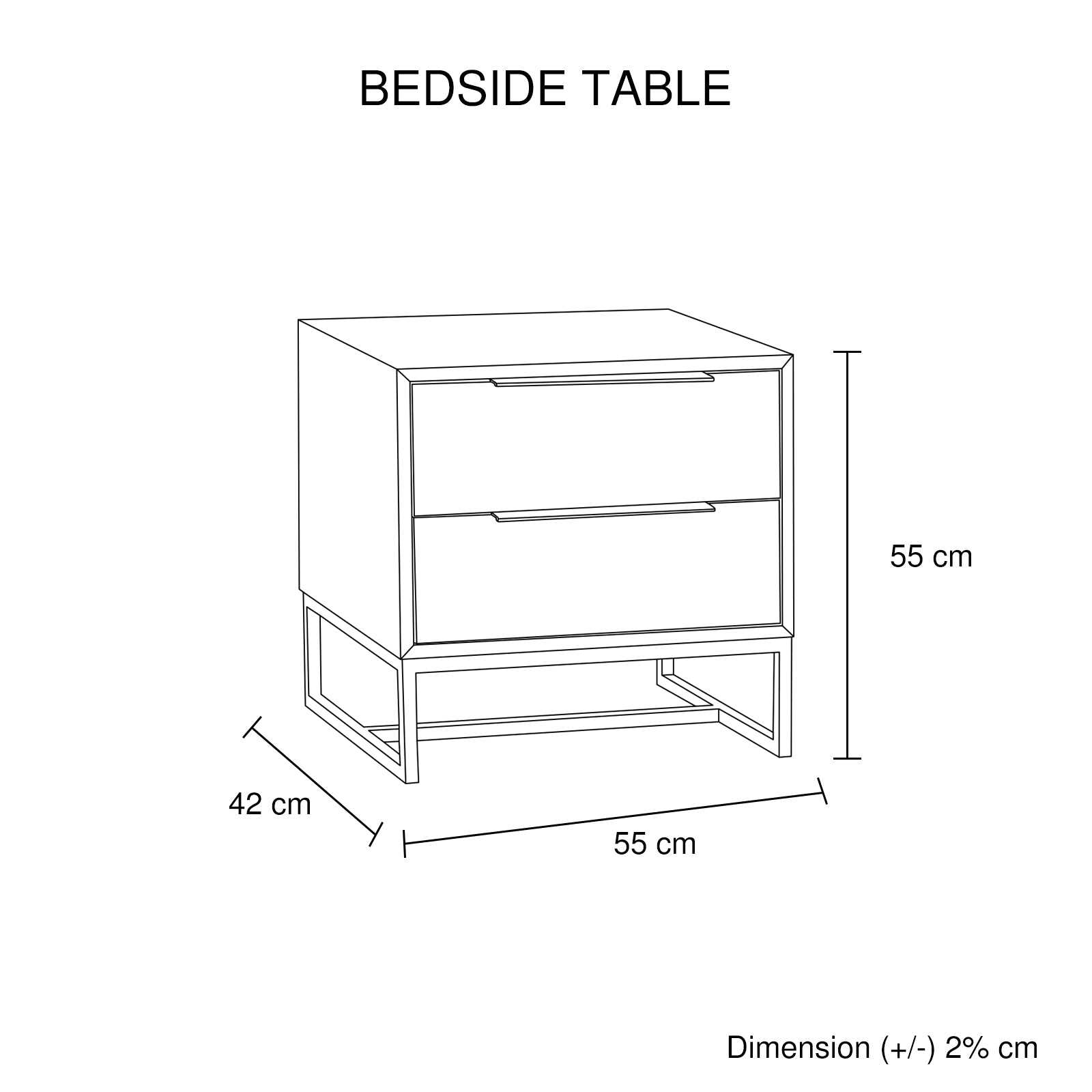 4 Pieces Bedroom Suite made in Solid Wood Acacia Veneered King Size Oak Colour Bed, Bedside Table & Dresser