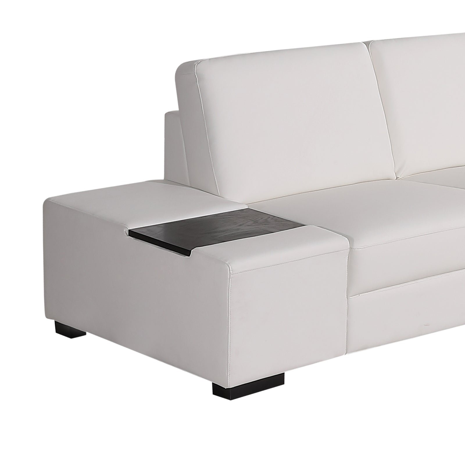 Lounge Set Luxurious 6 Seater Bonded Leather Corner Sofa Living Room Couch in White with Chaise