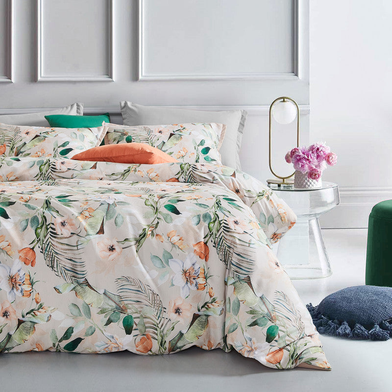 Botanical Celine Microfibre Quilt Cover Set-super king size