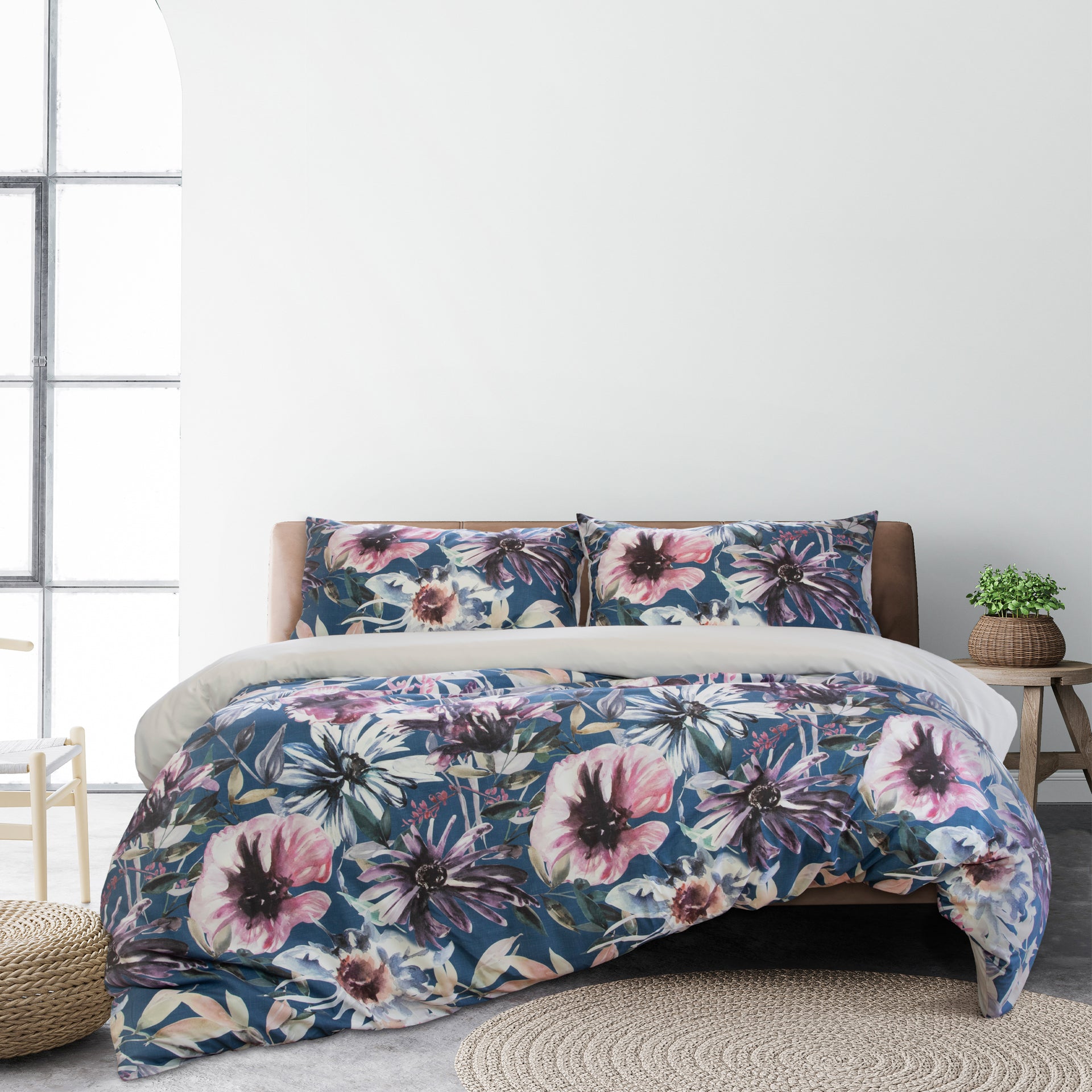 Jenna PRINTED MICROFIBRE QUILT COVER SET - KING