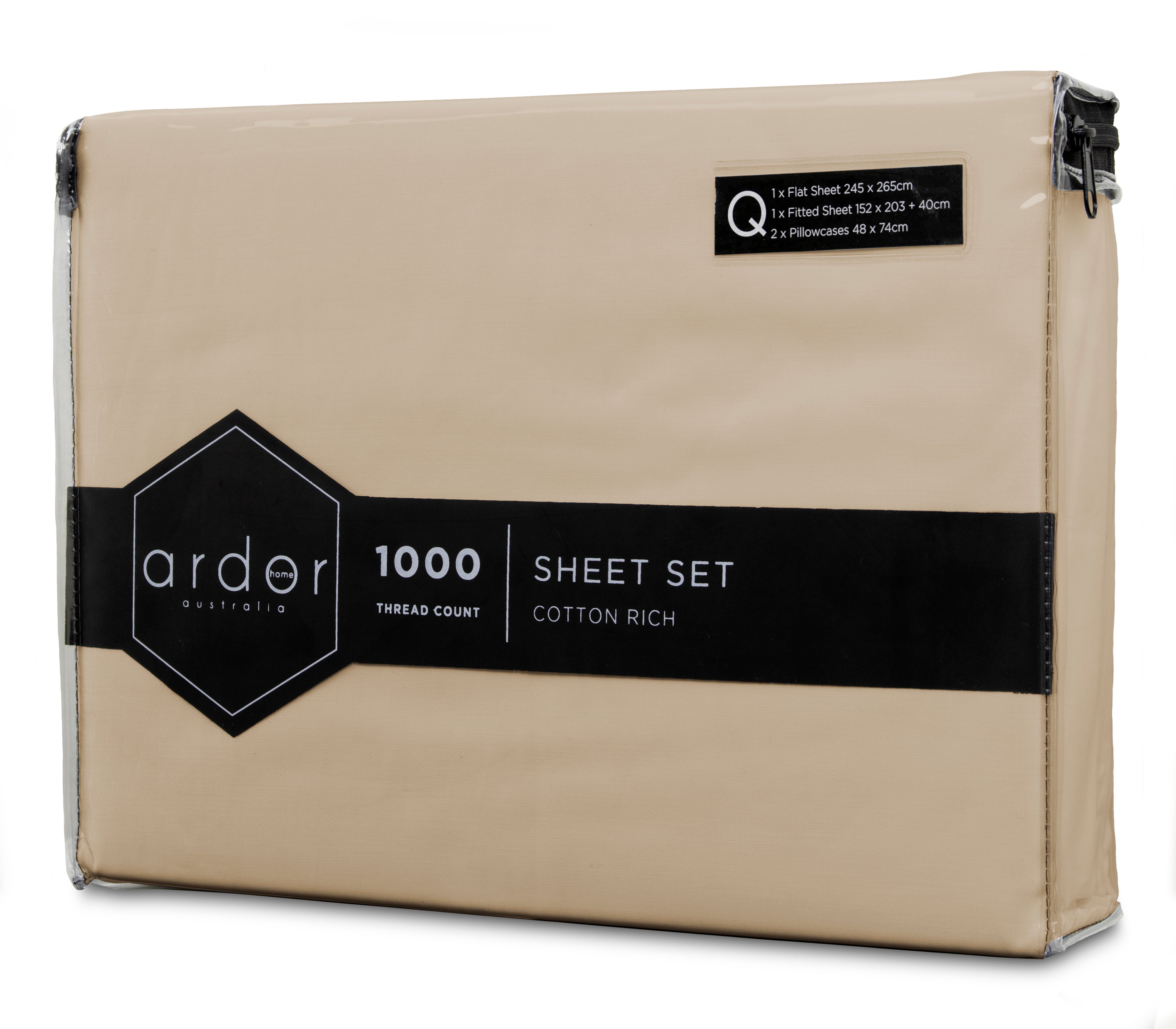 1000TC Cotton Rich SHEET SET - KING