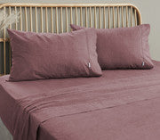 Embre Linen Look Washed Cotton SHEET SET - QUEEN