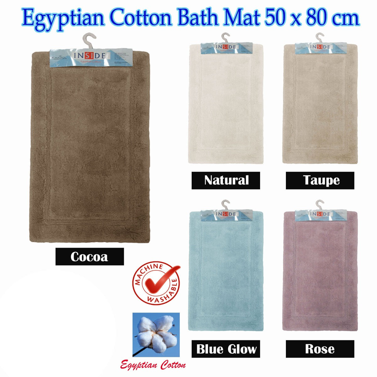 Egyptian Cotton Bath Mat 50x80 cm Rose