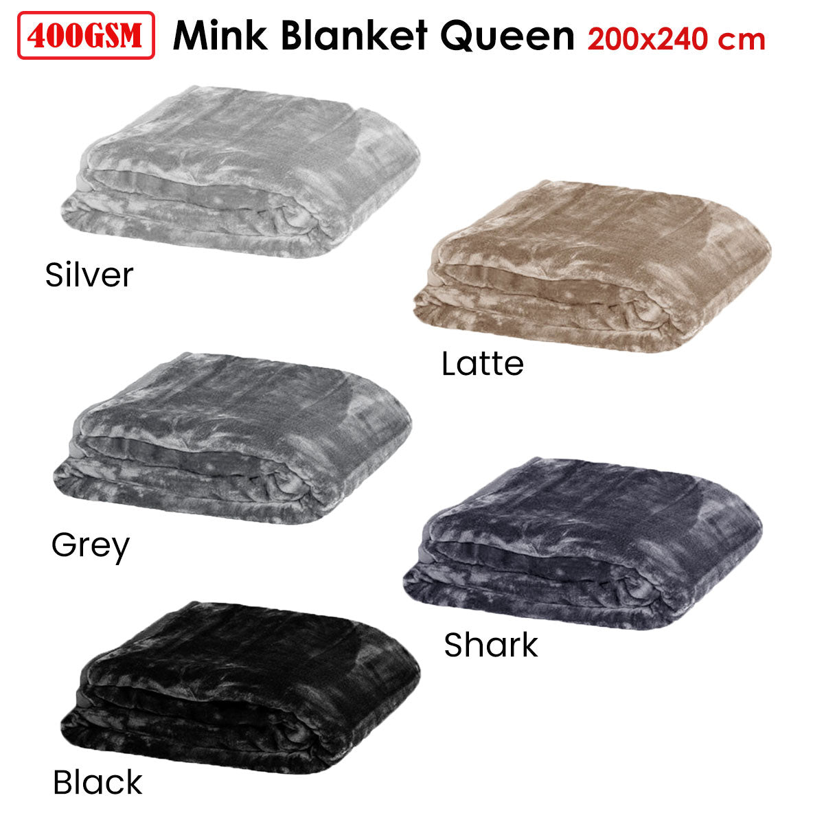 Soft Plain Faux Mink Blanket Queen Latte