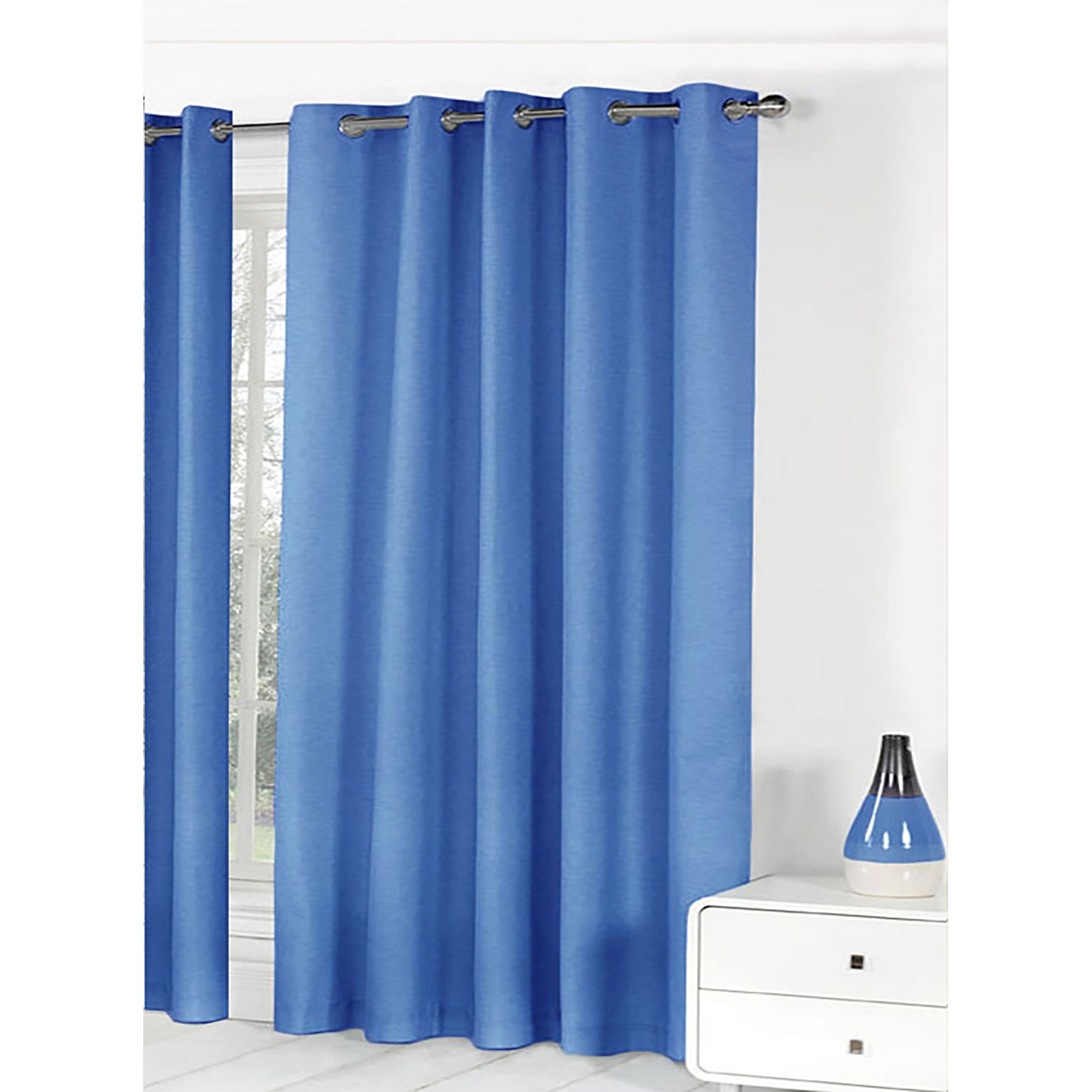 Bloomington Pair of Easy Care Eyelet Curtains Blue 180 x 221 cm