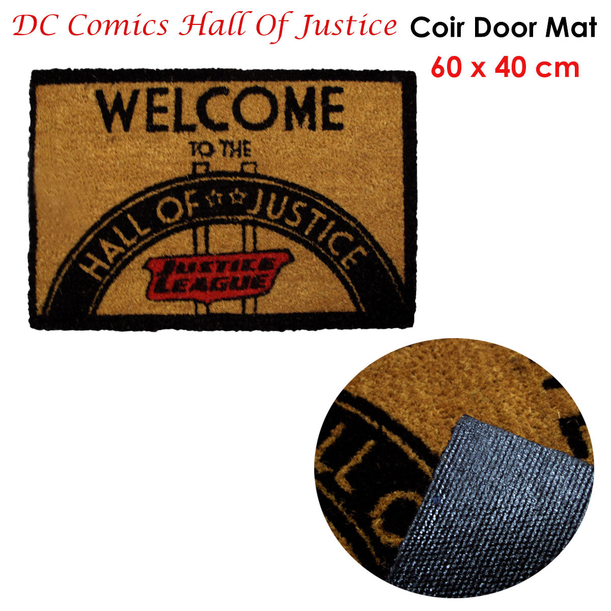 DC Comics Coir Door Mat - Hall Of Justice