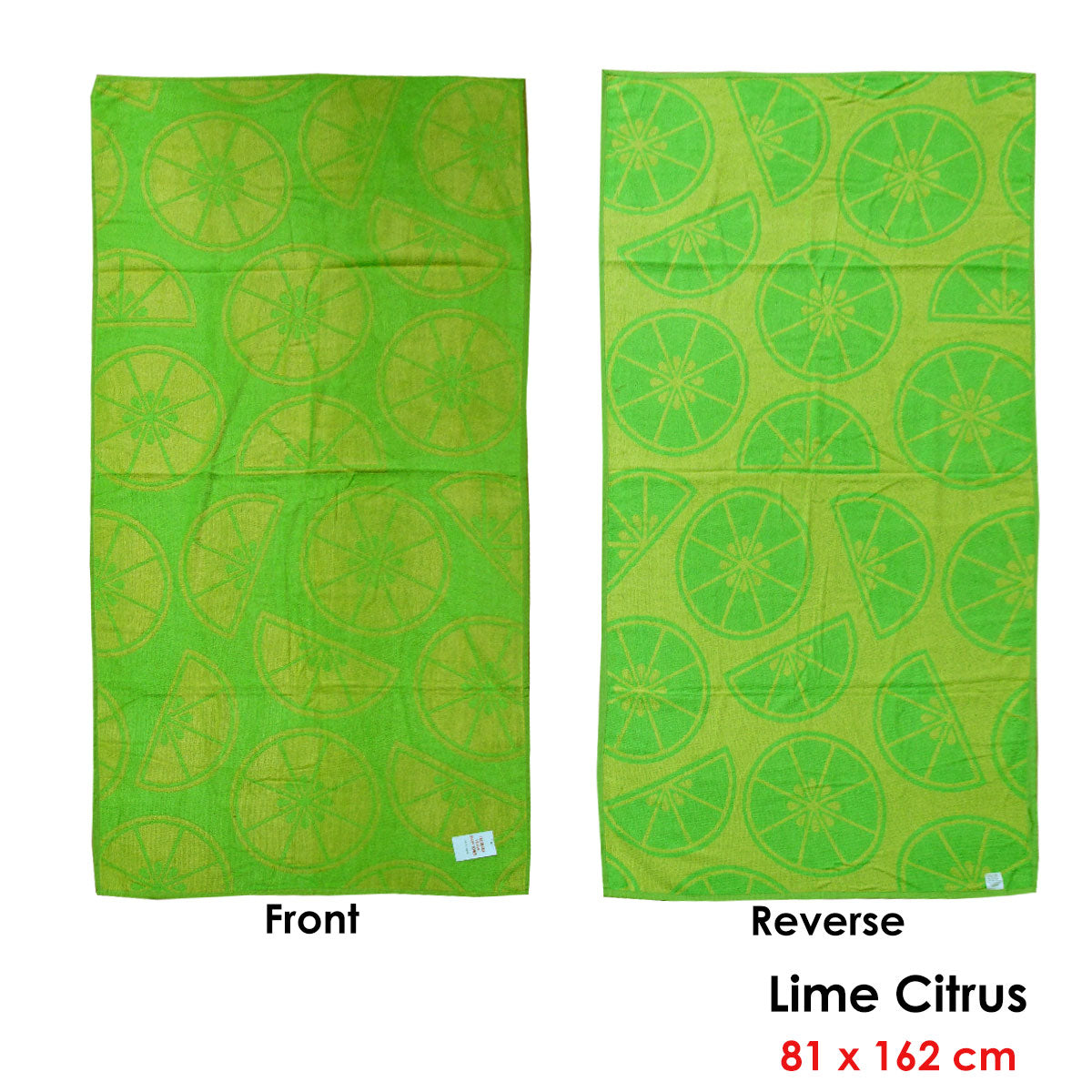 Jacquard Velour Reversible Beach Towel Lime Cirtus