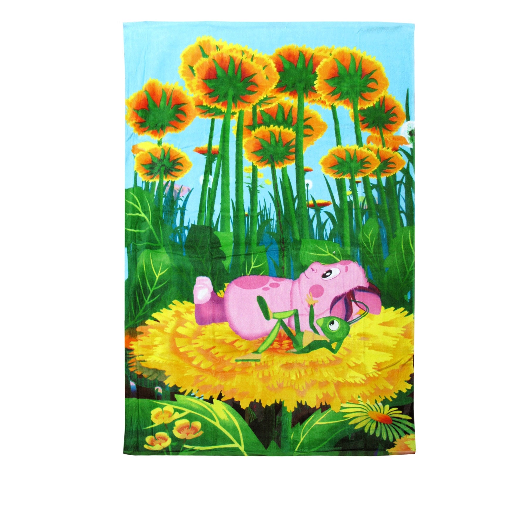 The Adventure of Luntik Beach Towel Rest on Flowers