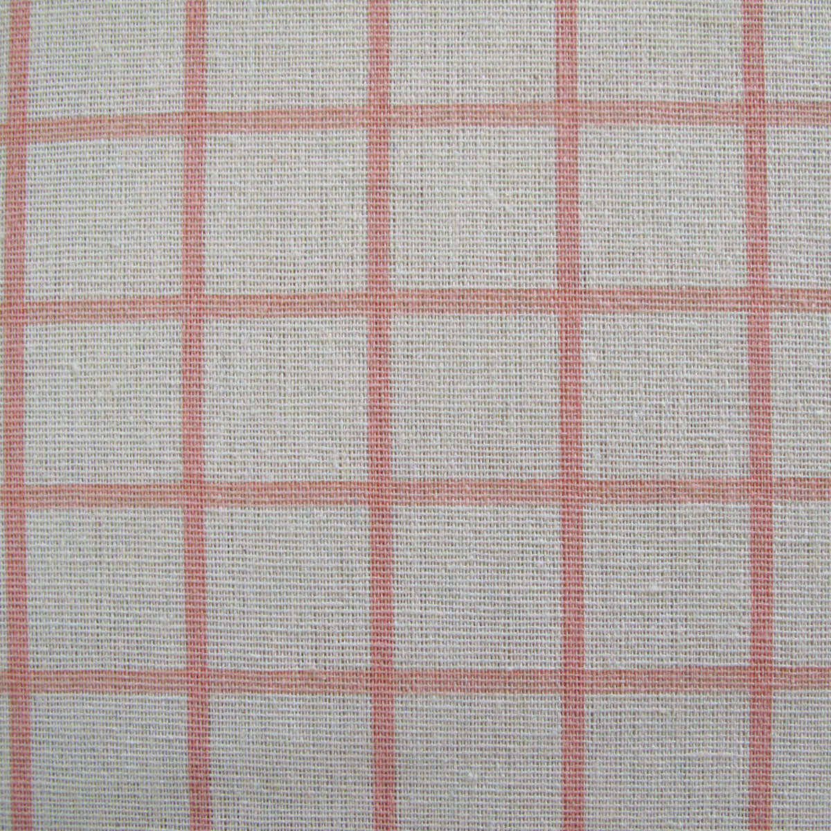 Cotton Grid Checks Oblong Table Cloth Coral 150 x 230cm