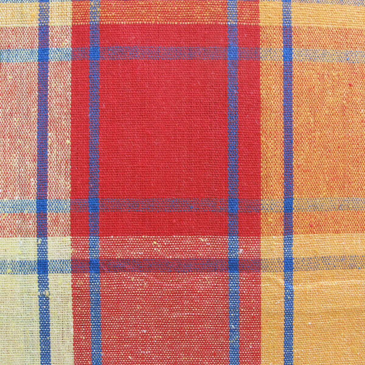 Cotton Plaid Checks Round Table Cloth 180cm Diameter Yellow