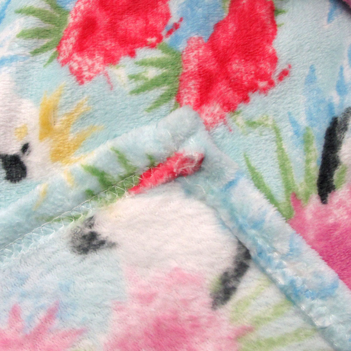 190GSM Fashion Printed Ultra Soft Coral Fleece Throw 127 x 152cm Cockatoo Sky Blue