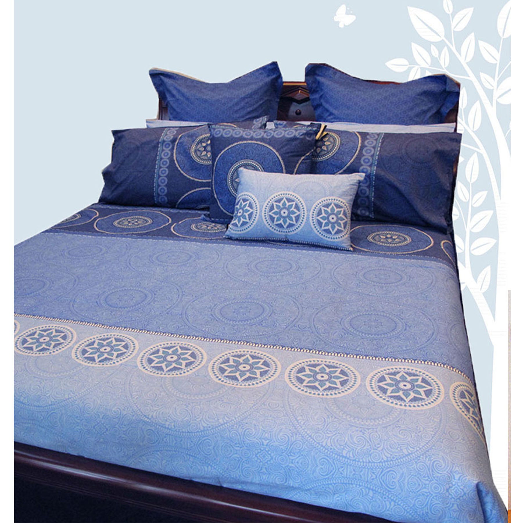 Hotel Living Bazaar Quilt Cover Set BLUE - King