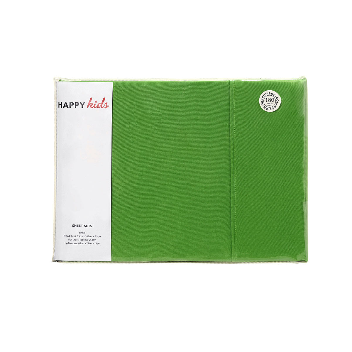 Happy Kids Green Plain Dyed Microfibre Sheet Set King Single