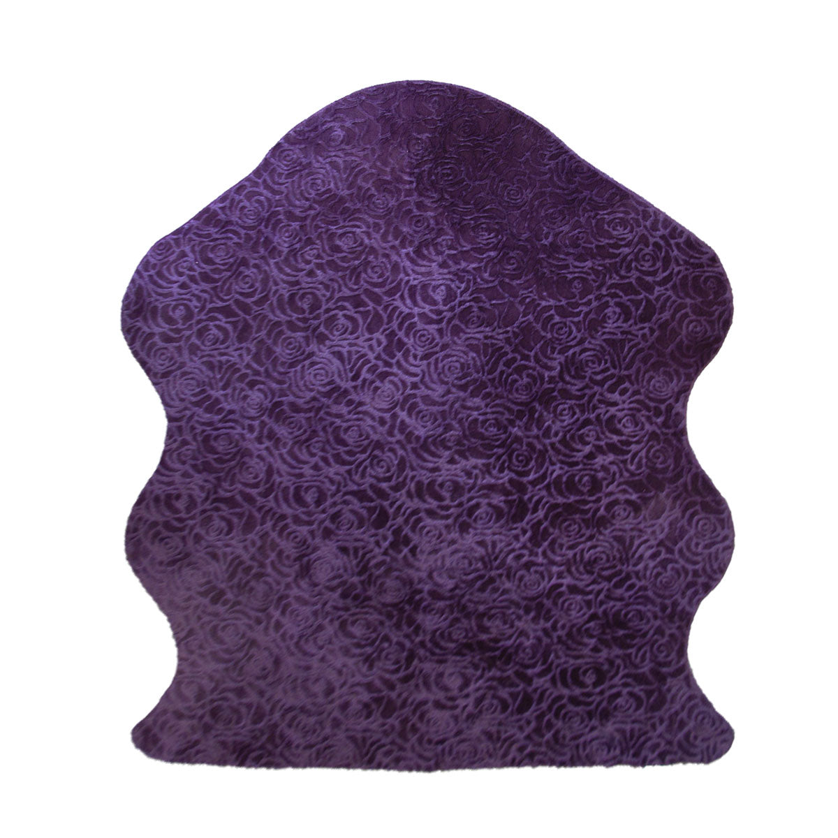 Rosette Aubergine Faux Fur Shape Floor Rug Approx 145 x 190cm