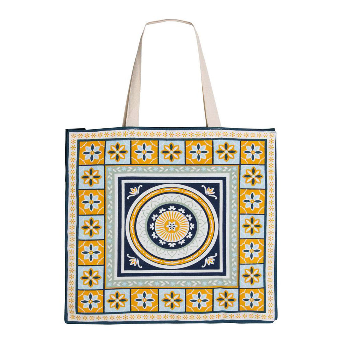 J Elliot Home Kasbah Cotton Tote Shopping Bag 40.5x43x10cm Blue