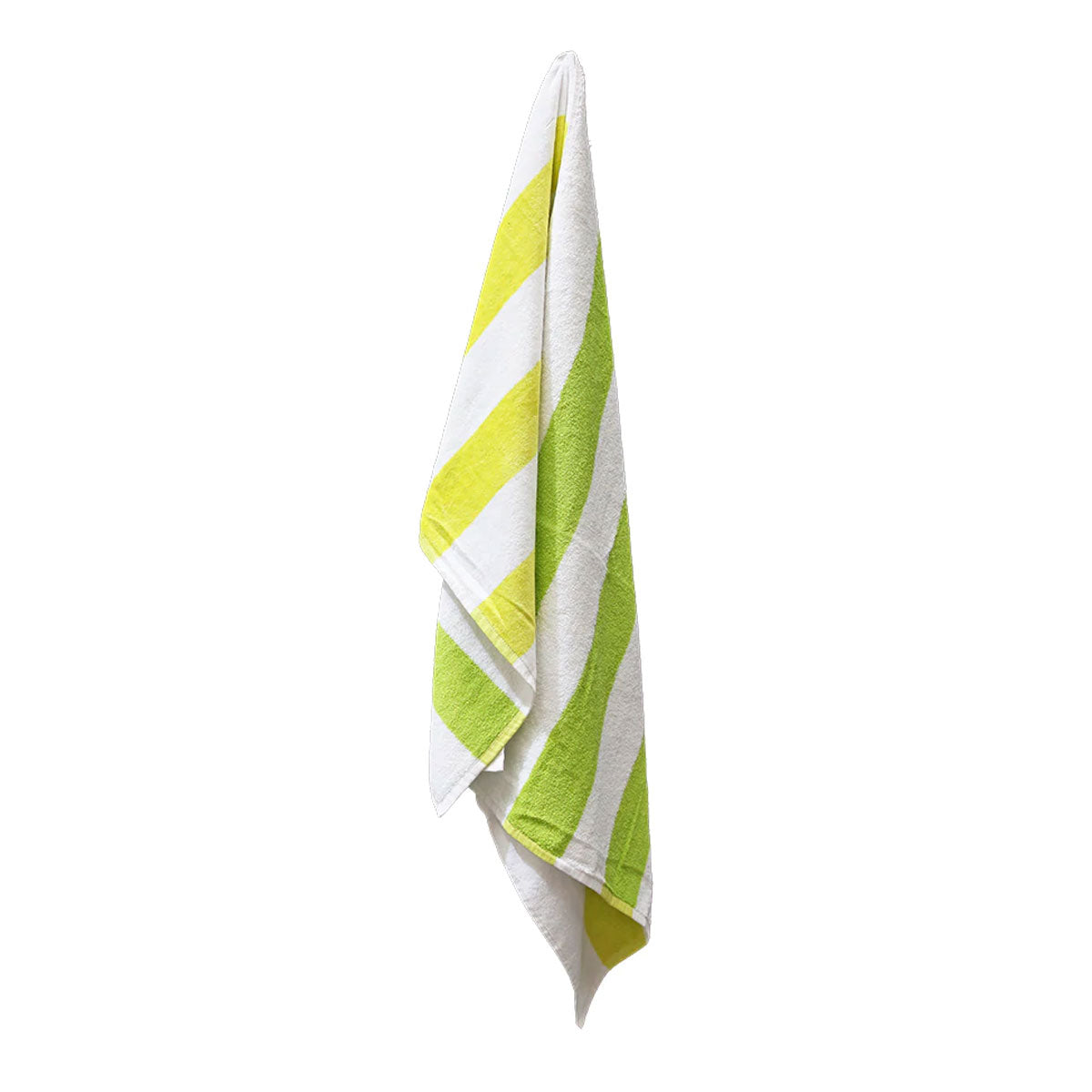 J.Elliot Home 400GSM Premium Cotton Reversible Striped Beach Towel 76 x 152 cm Lime Green
