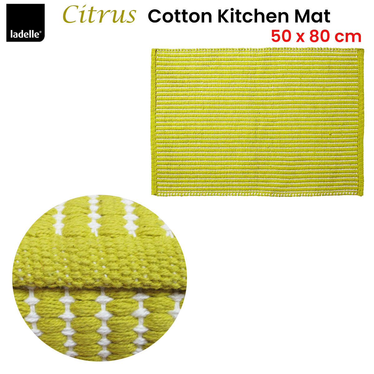 Ladelle Classic Citrus 100% Cotton Kitchen Mat Rug