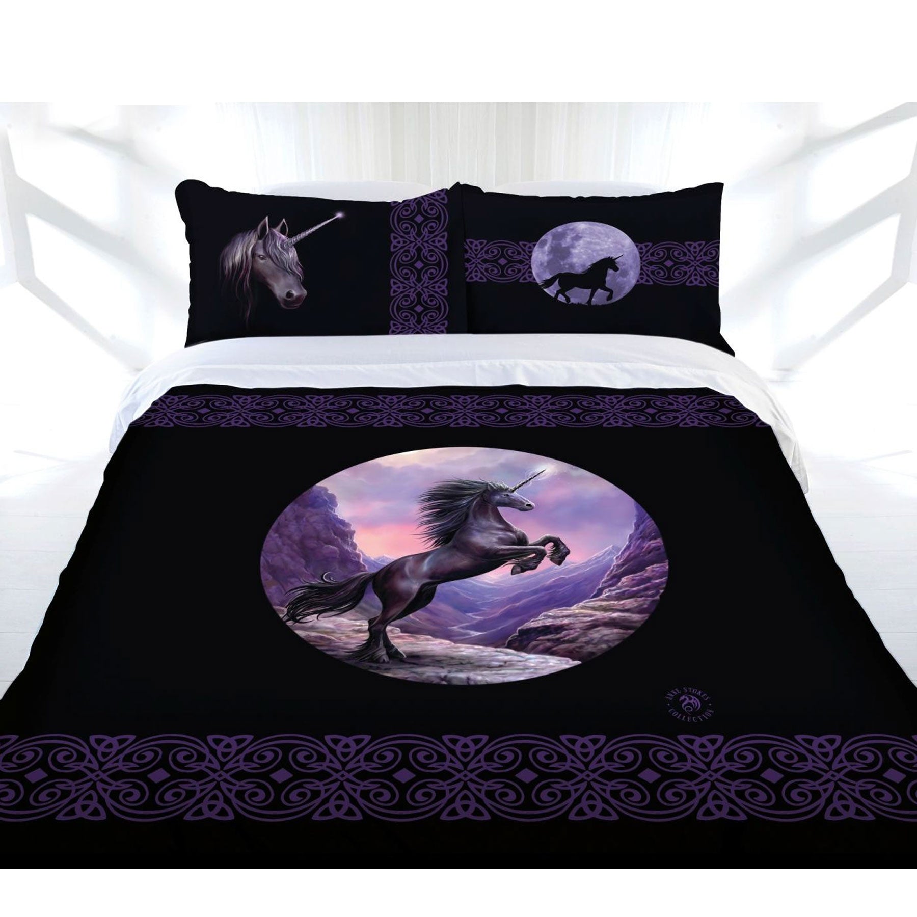 Anne Stokes Black Unicorn Quilt Cover Set King