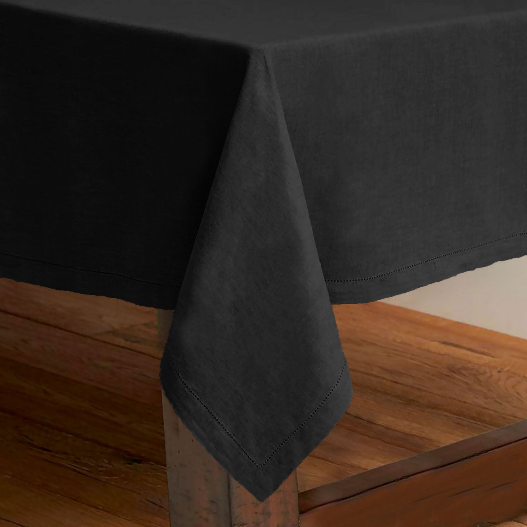 Rans Pure Cotton Hemstitch Tablecloth 150 X 360 cm - Black