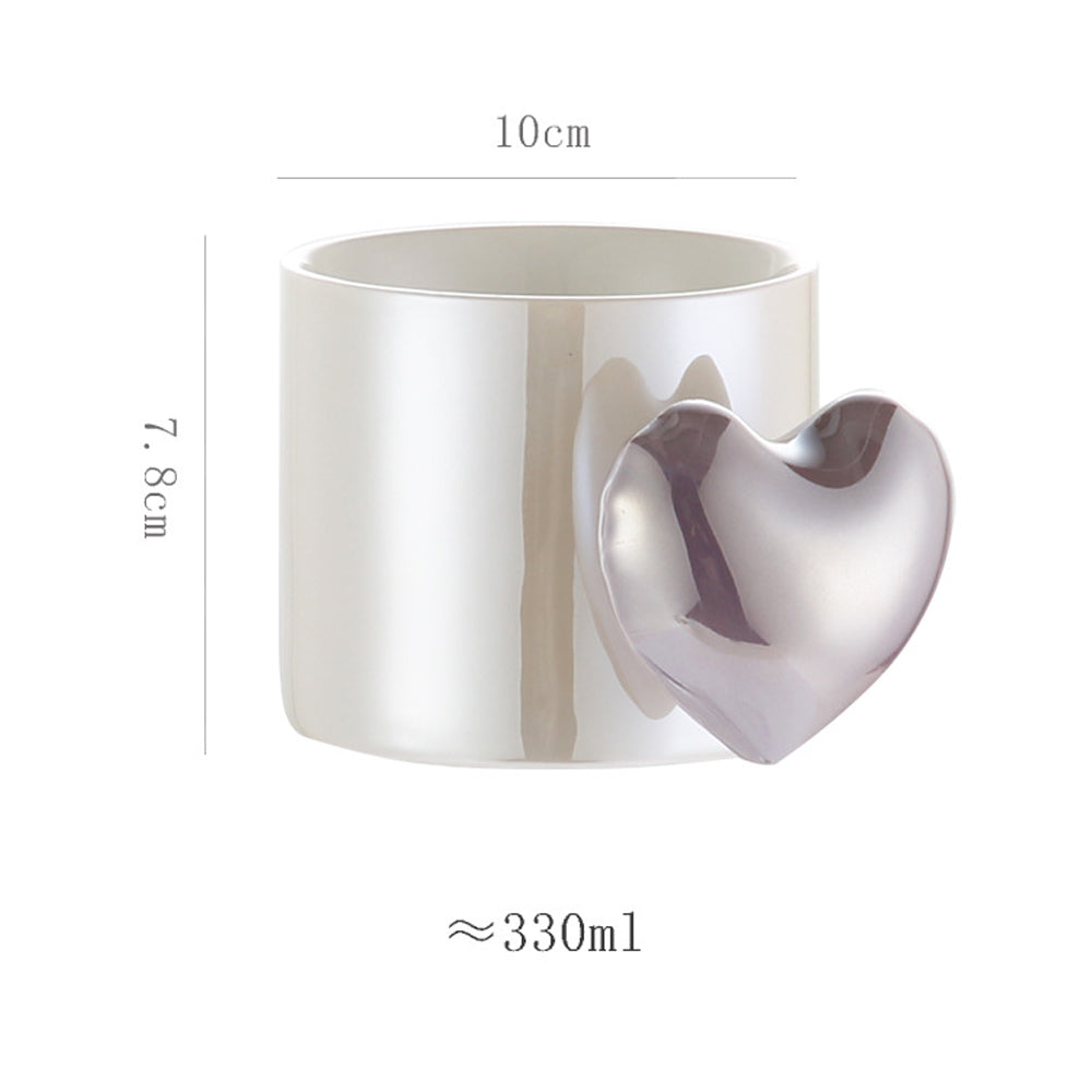 Lovely 5D Heart Love Ceramic Cup Mug Puffy Heart Handle with Gift Box (Blue)