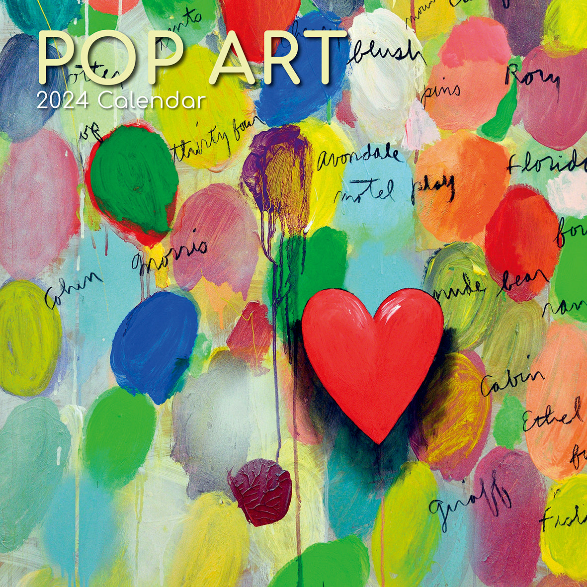 Pop Art 2024 Square Wall Calendar 16 Months Arts Planner Christmas New Year Gift
