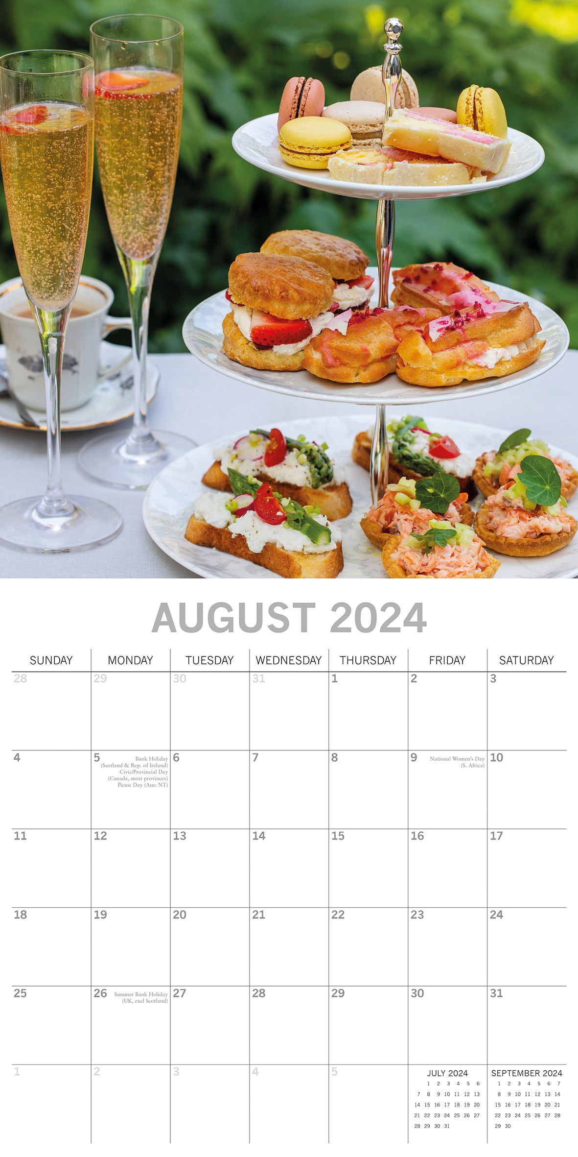 Afternoon Tea - 2024 Square Wall Calendar 16 Month Food Planner New Year Gift