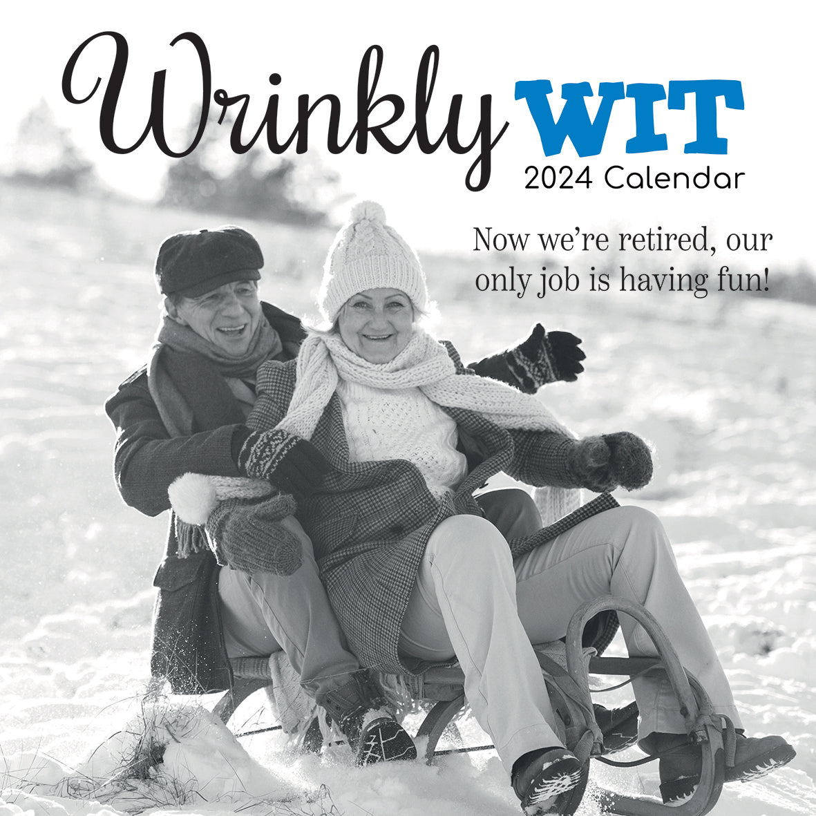 Wrinkly Wit - 2024 Square Wall Calendar 16 Months Funny Planner New Year Gift