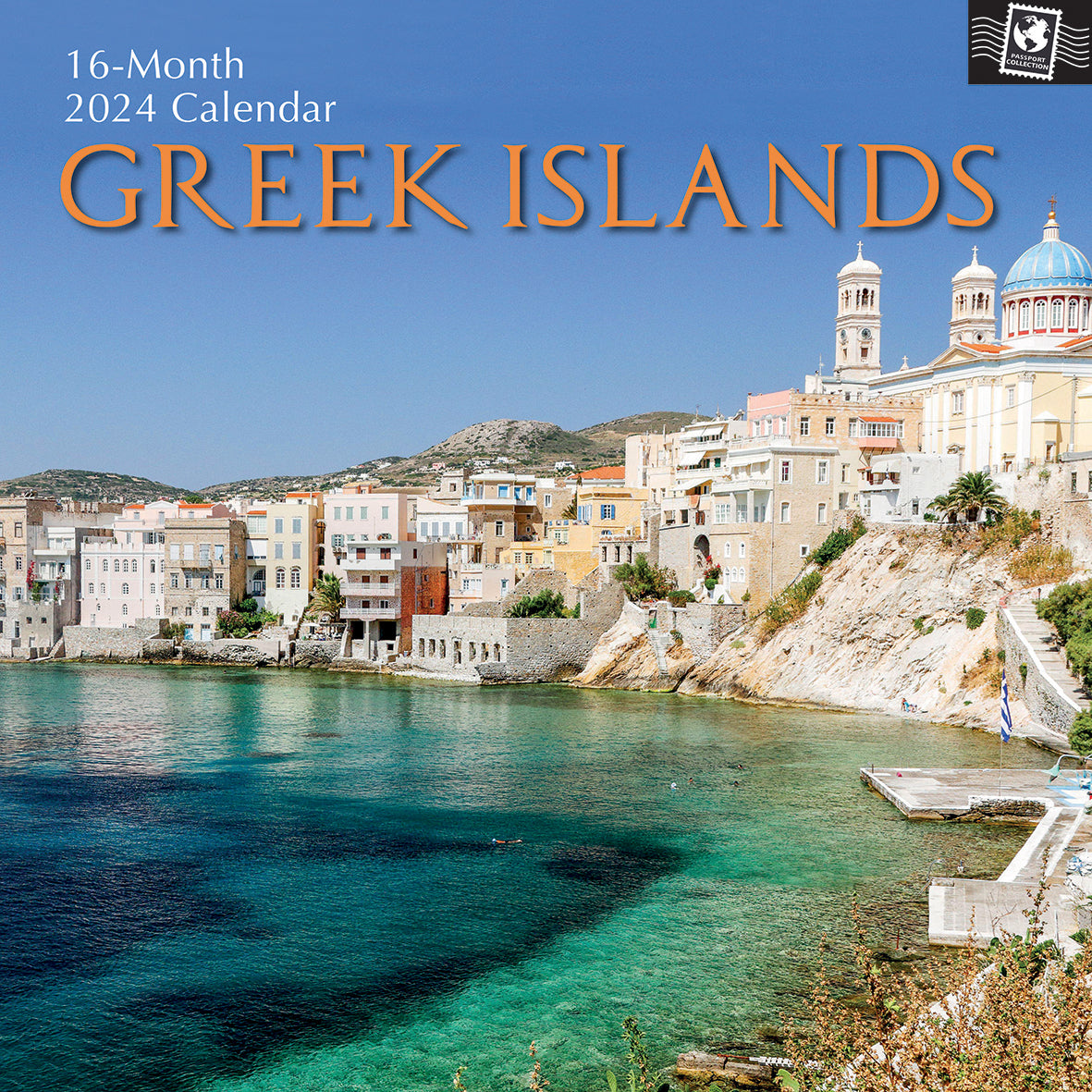 Greek Islands 2024 Square Wall Calendar 16 Month Planner Christmas New Year Gift