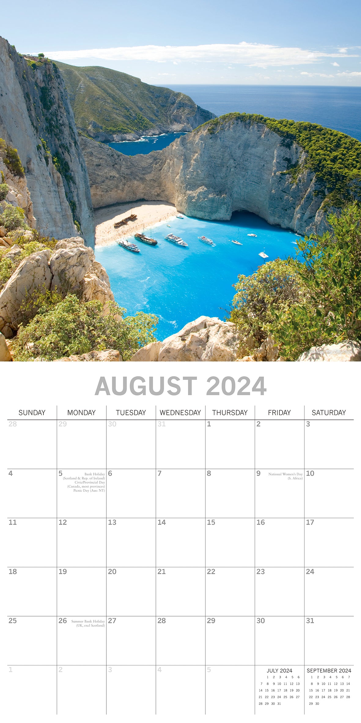 Greek Islands 2024 Square Wall Calendar 16 Month Planner Christmas New Year Gift
