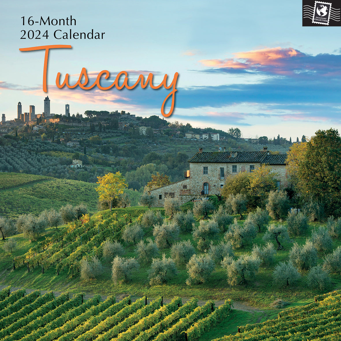 Tuscany - 2024 Square Wall Calendar 16 Months Premium Planner Xmas New Year Gift