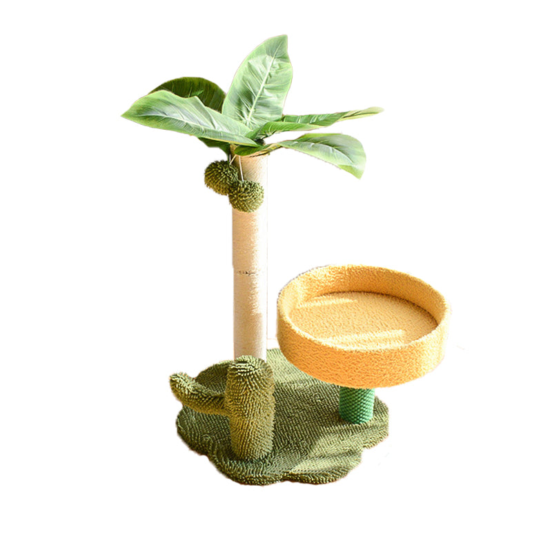 Coconut Cat Tree Tower Scratching Post Toys