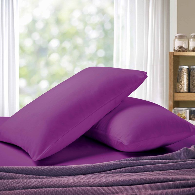 1000TC Premium Ultra Soft Queen size Pillowcases 2-Pack - Purple