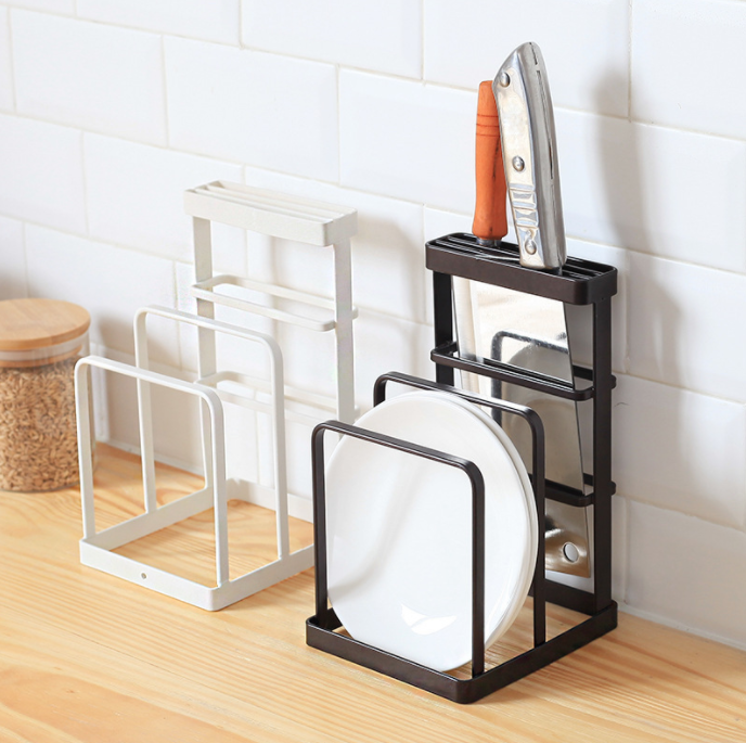 Knife & Chopping Board Shelf Stand White