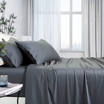 1000tc bamboo cotton sheet set charcoal double