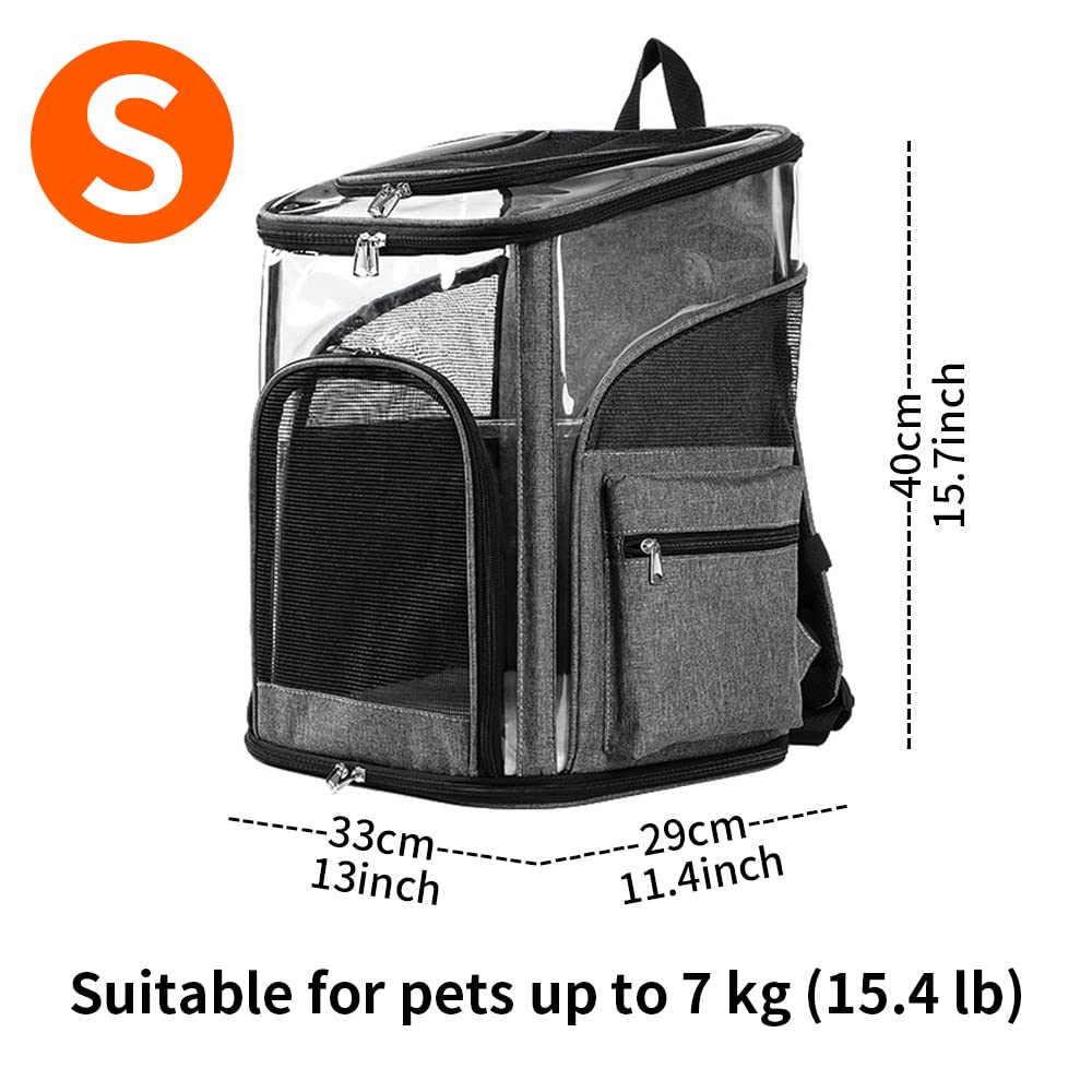 LIFEBEA Cat Pet Carrier Backpack - Dog Puppy Travel Space Carrier Bag - Intimate Design & Easy Access for Pets - Breathable & Soft Backpacks - Ideal Use for Outdoor Trip (S)