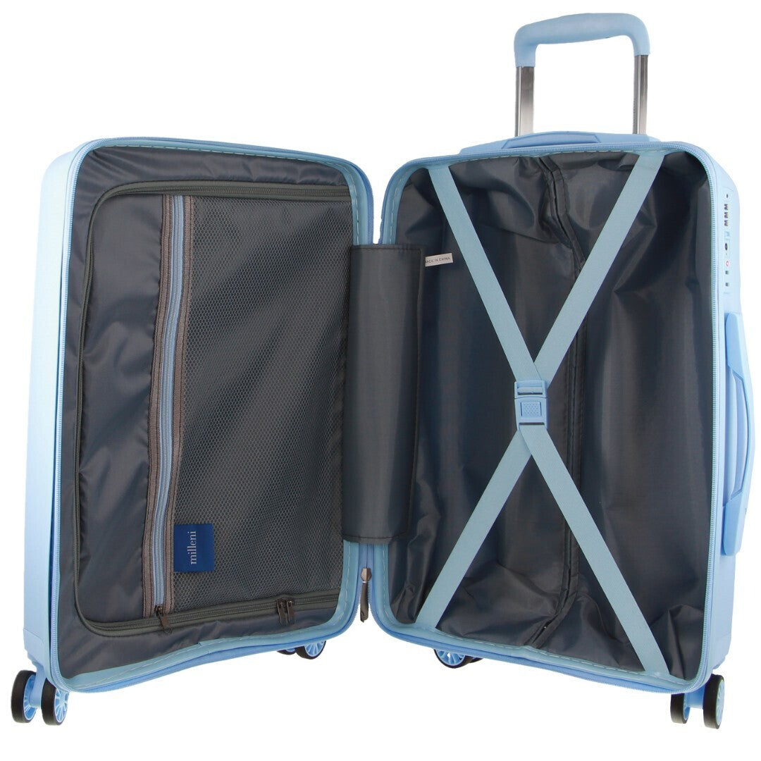 Milleni Hardshell Cabin Luggage Bag Travel Carry On Suitcase 54cm (39L) - Blue