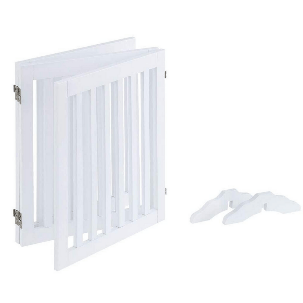 Three Panel Freestanding Dog Gate, White