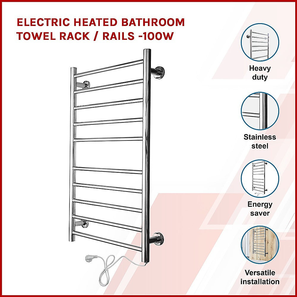 Electric Heated Bathroom Towel Rack / Rails -100w