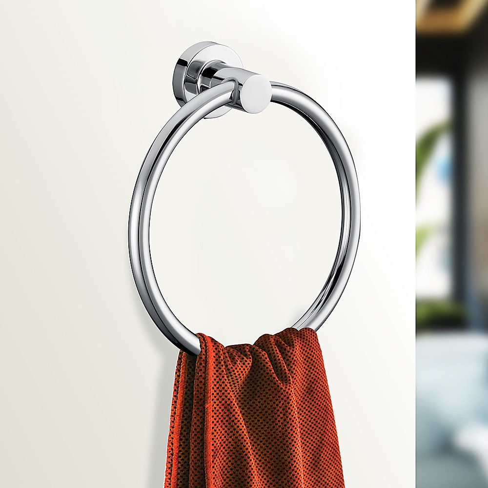 Classic Chrome Towel Bar Rail Ring Bathroom