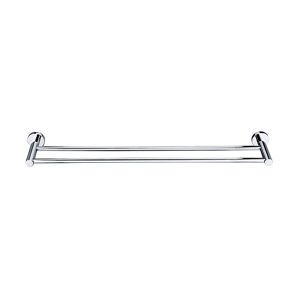 Double Classic Chrome Towel Bar Rail Bathroom