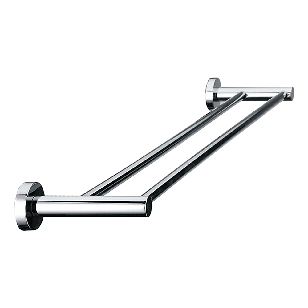 Double Classic Chrome Towel Bar Rail Bathroom