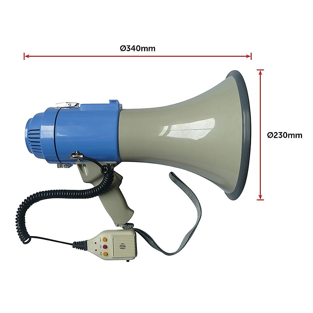 25W Megaphone PA System Loud Speaker Voice Recorder