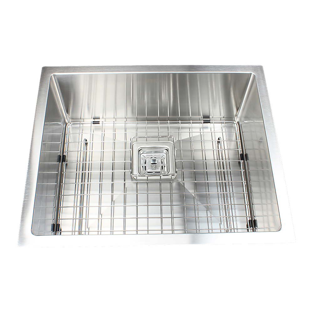 430x455mm Handmade 1.5mm Stainless Steel Undermount / Topmount Kitchen Sink with Square Waste