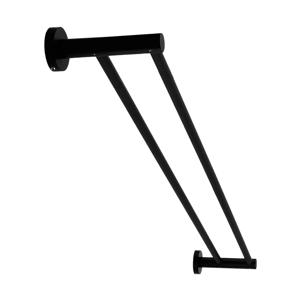 Single Classic Towel Bar Rail Bathroom Electroplated Matte Black Finish