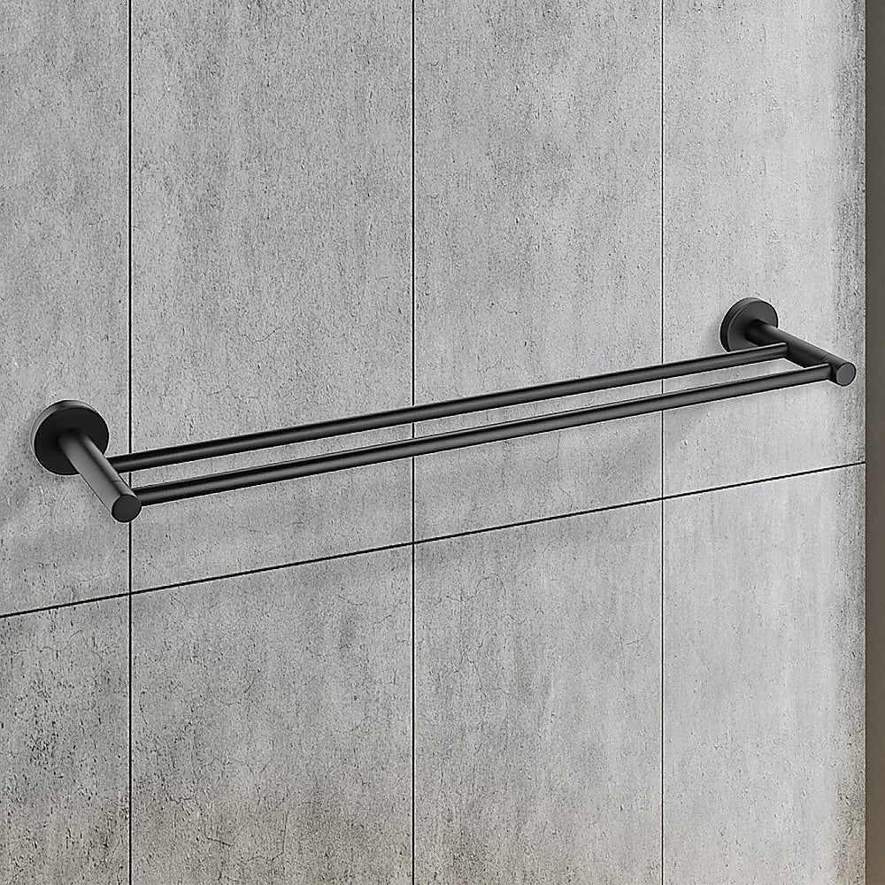 Single Classic Towel Bar Rail Bathroom Electroplated Matte Black Finish